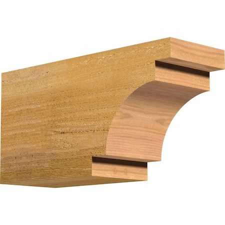 Ekena Millwork Mediterranean Rough Sawn Rafter Tail, Western Red Cedar, 4"W x 6"H x 12"L RFT04X06X12MED00RWR